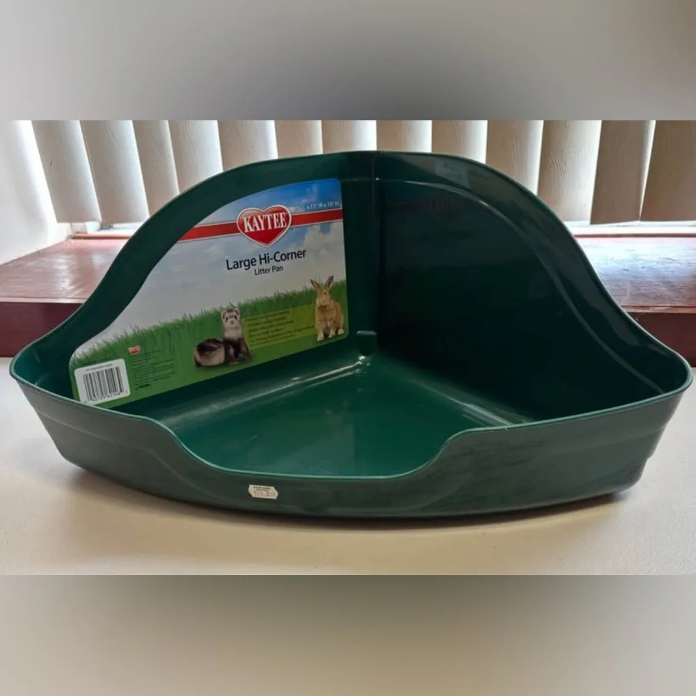 Kaytee Small Animal Hi-Corner Large Litter Pan Dark Green